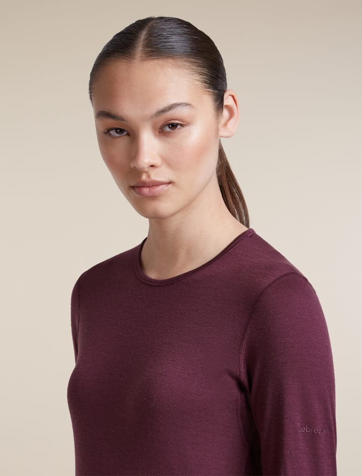 Icebreaker Women's 200 Oasis Long Sleeve Crewe Dk Berry Icebreaker