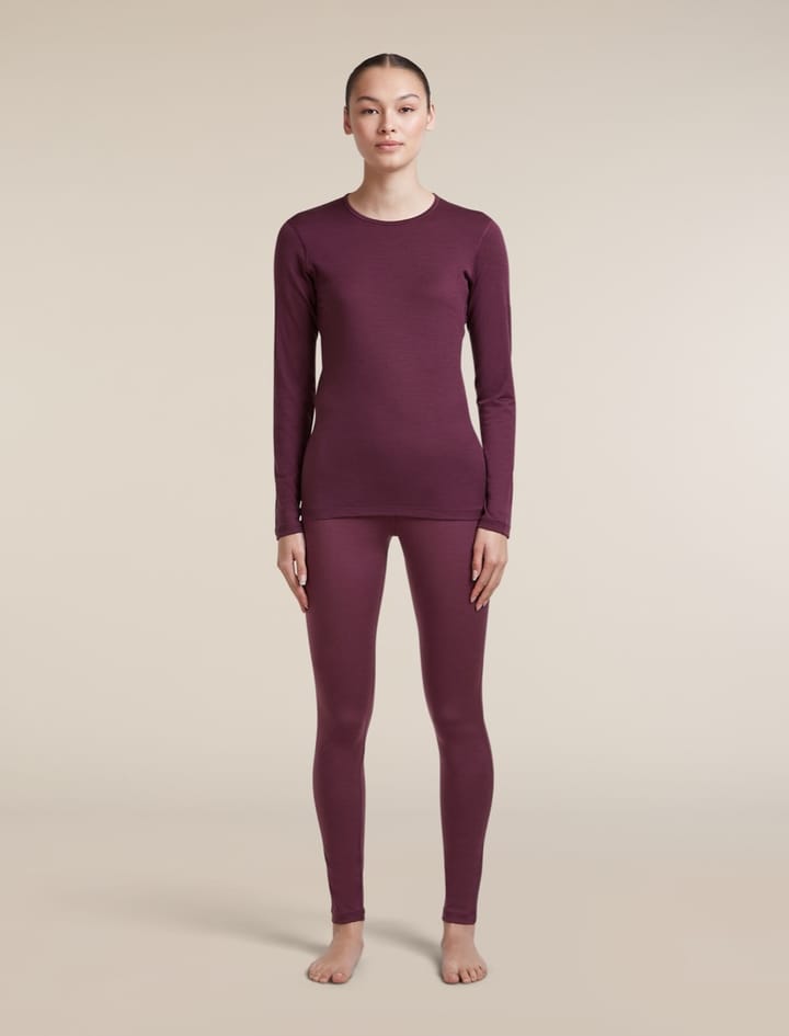 Icebreaker Women's 200 Oasis Long Sleeve Crewe Dk Berry Icebreaker