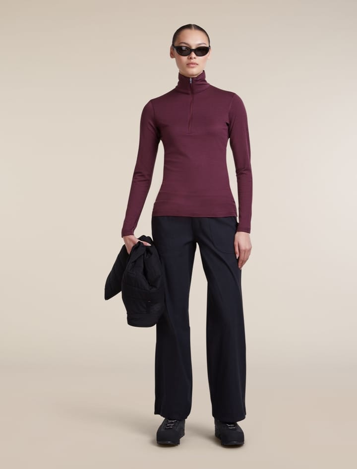 Icebreaker Women's 200 Oasis Long Sleeve Crewe Dk Berry Icebreaker