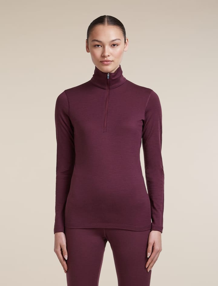 Icebreaker Women's 200 Oasis Longsleeve Half Zip Dk Berry Icebreaker