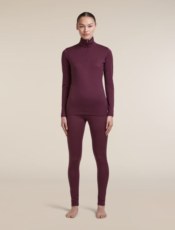 Icebreaker Women's 200 Oasis Longsleeve Half Zip Dk Berry Icebreaker