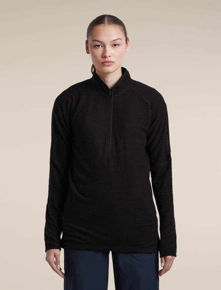 Icebreaker Women Mer 400 Realfleece Grid Ls Hz Black Icebreaker