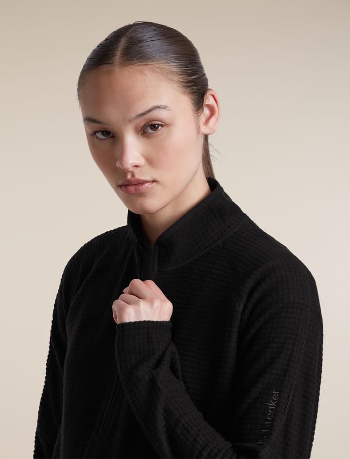 Icebreaker Women Mer 400 Realfleece Grid Ls Hz Black Icebreaker