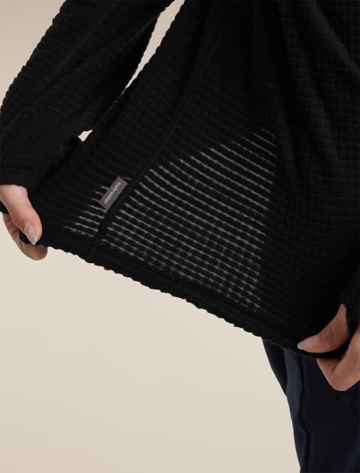 Icebreaker Women Mer 400 Realfleece Grid Ls Hz Black Icebreaker