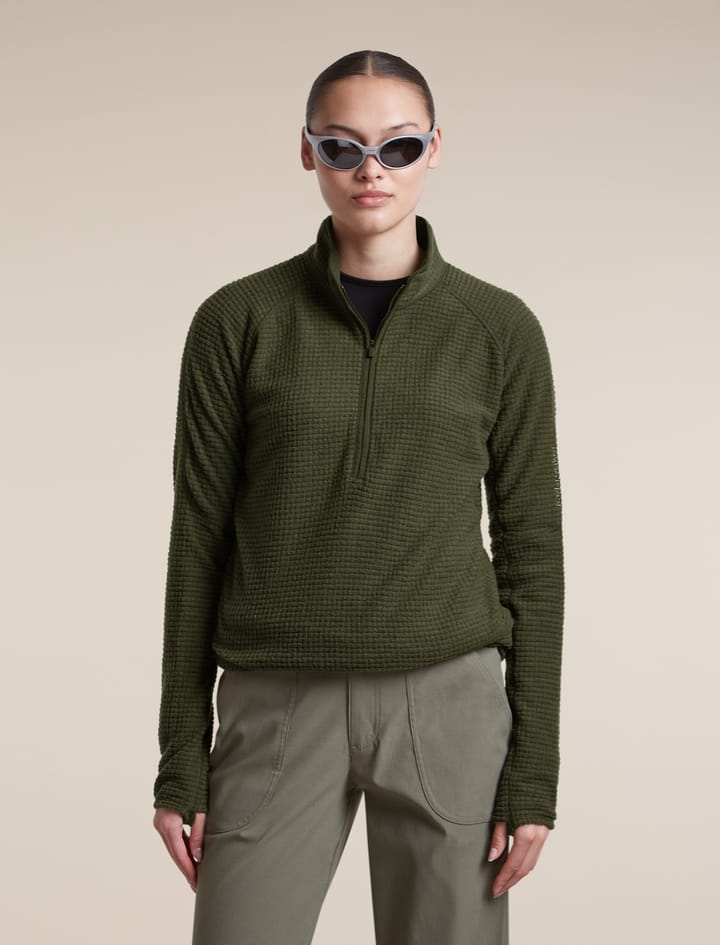 Icebreaker Women Mer 400 Realfleece Grid Ls Hz Dk Loden Icebreaker