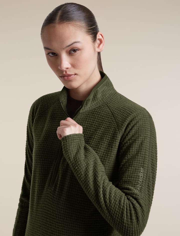 Icebreaker Women Mer 400 Realfleece Grid Ls Hz Dk Loden Icebreaker