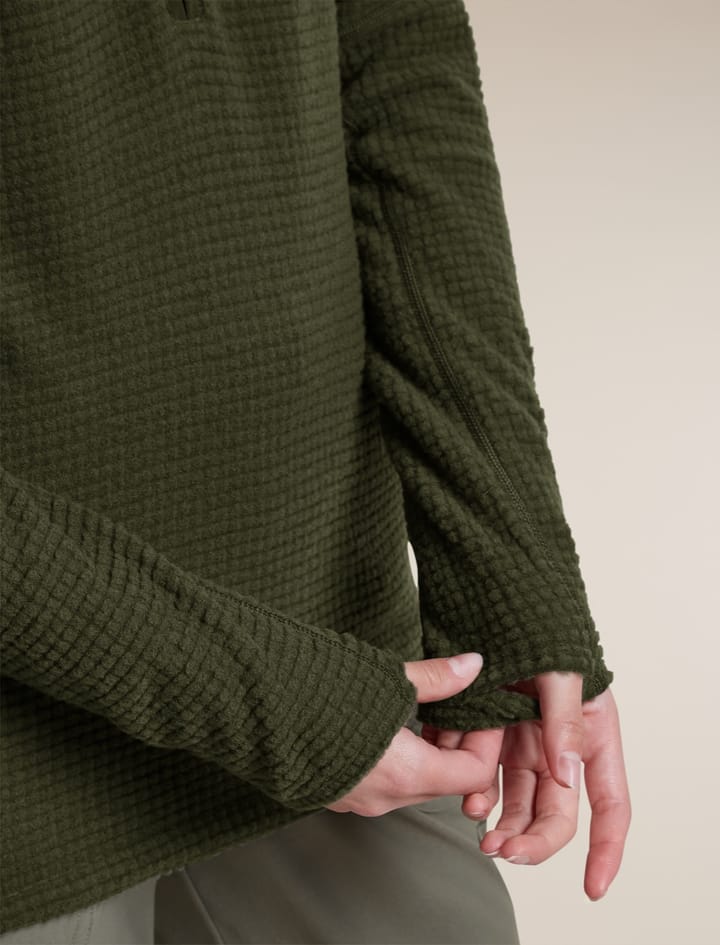 Icebreaker Women Mer 400 Realfleece Grid Ls Hz Dk Loden Icebreaker