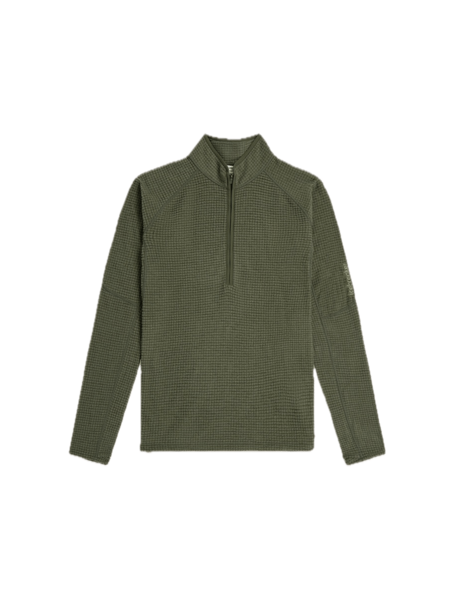 Icebreaker Men Mer 400 Realfleece Grid Ls Half Zip Dk Loden