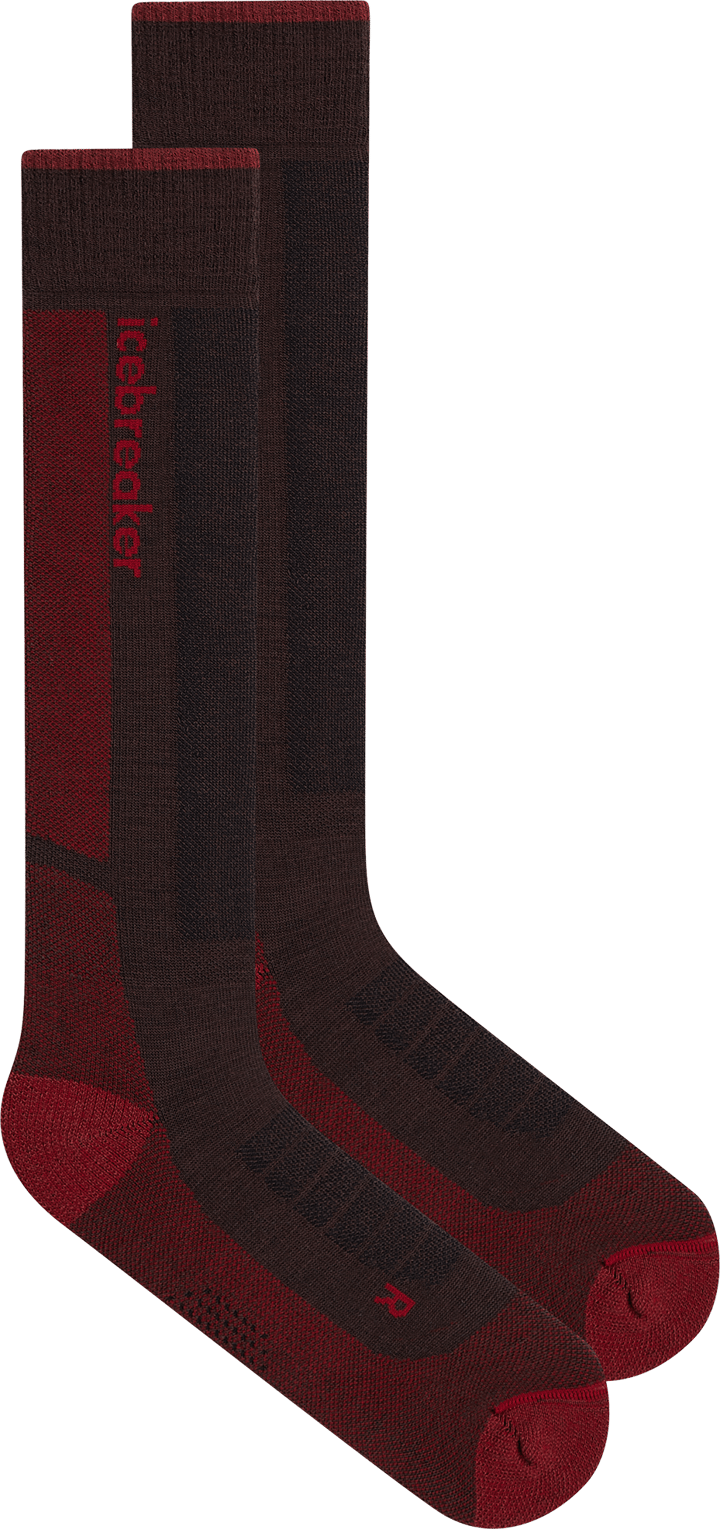 Icebreaker Men's Merino Ski+ Medium Bittersweet/Port/Black Icebreaker