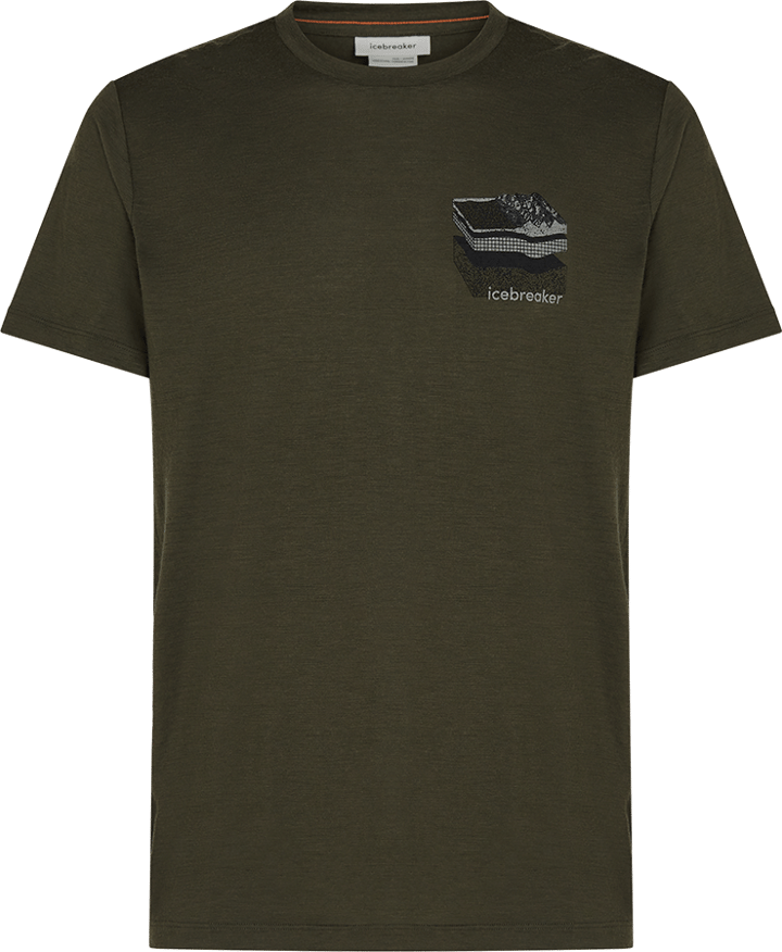 Icebreaker Men's Merino 150 Tech Lite Ss Tee Evolving Lay Dk Loden Icebreaker