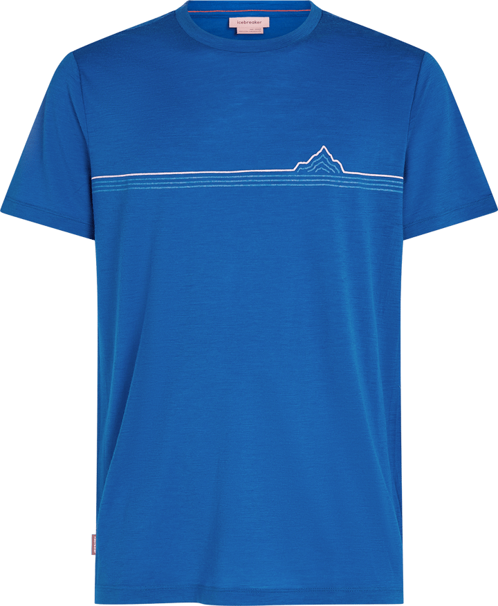 Icebreaker Men's Merino 150 Tech Lite Tee Range Stripes Lazurite Icebreaker