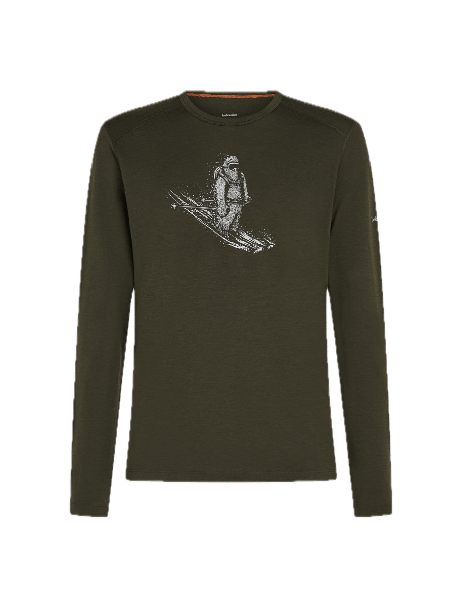 Icebreaker Men's Merino 200 Oasis Long Sleeve Crewe Skiing Yeti Dk Loden