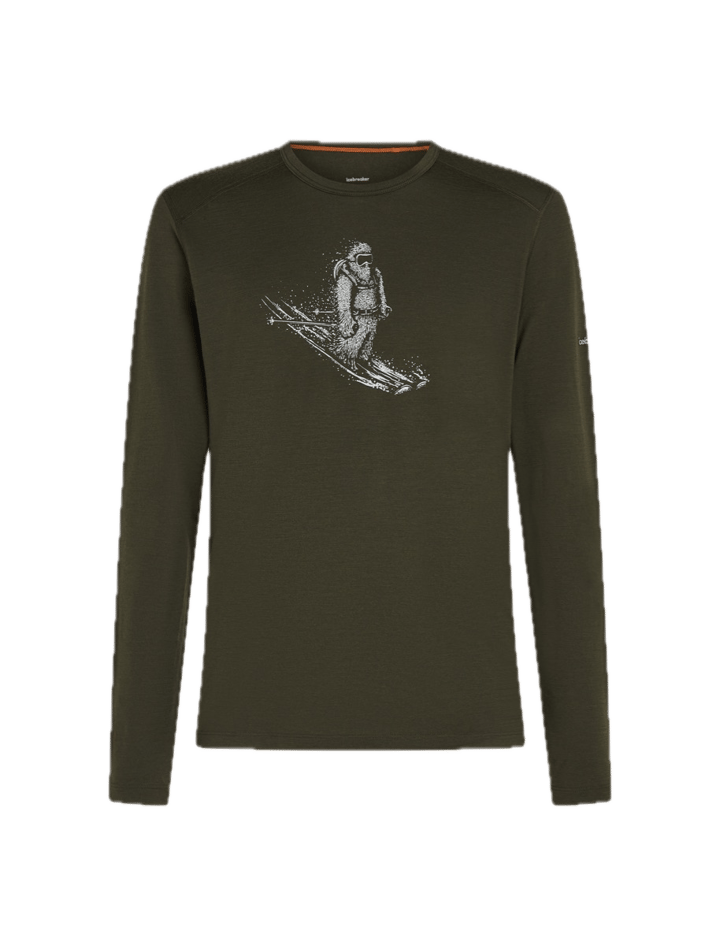 Icebreaker Men's Merino 200 Oasis Long Sleeve Crewe Skiing Yeti Dk Loden Icebreaker