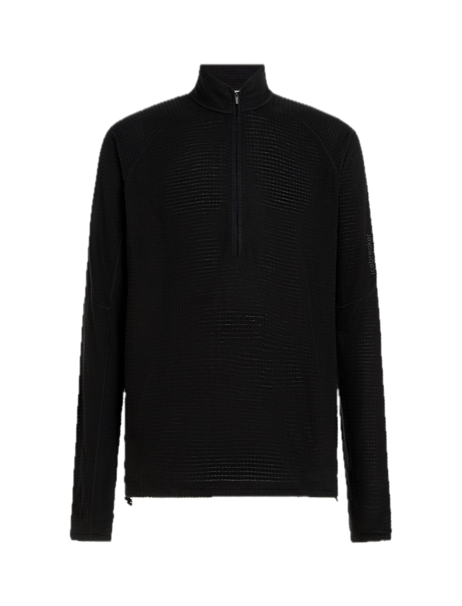 Icebreaker Men Mer 400 Realfleece Grid Ls Half Zip Black