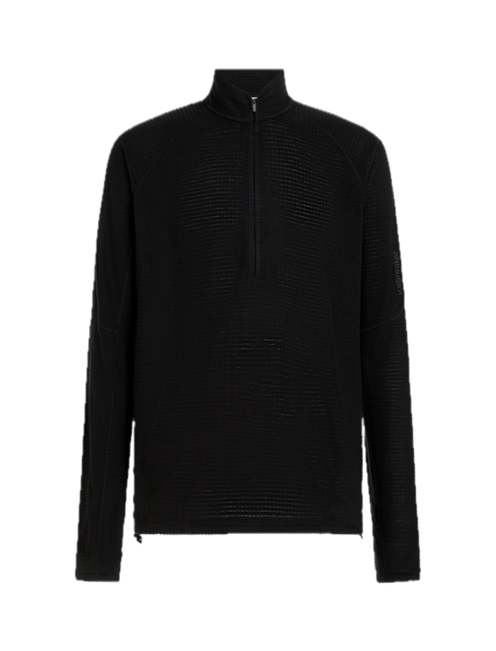 Icebreaker Men Mer 400 Realfleece Grid Ls Half Zip Black Icebreaker