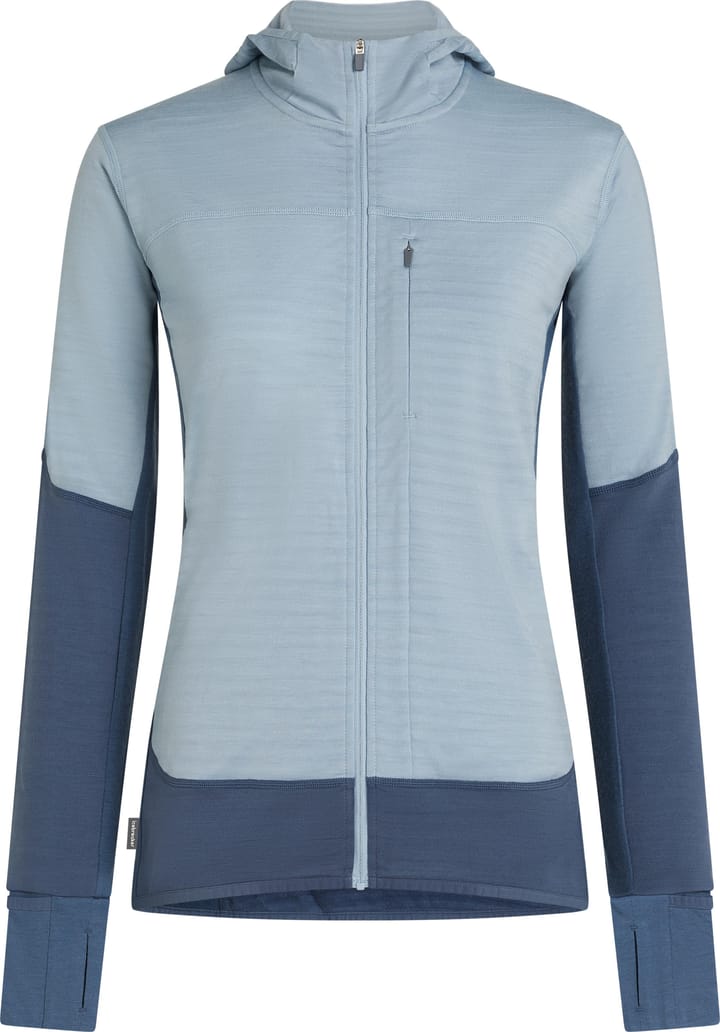 Icebreaker Wom Mer  300 Realfleece Desc Ls Zip Hoo Dawn/zincblue/cb Icebreaker