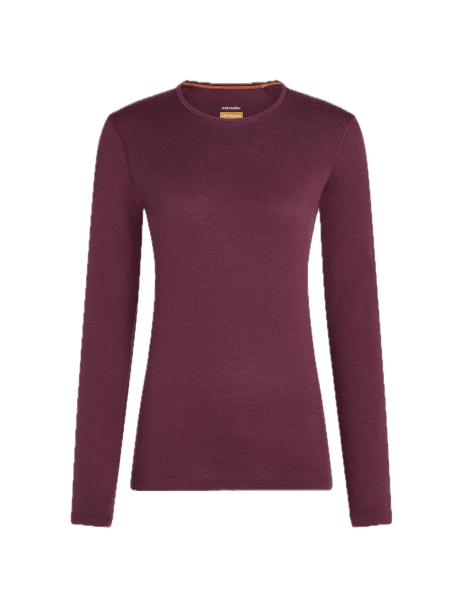 Icebreaker Women's 200 Oasis Long Sleeve Crewe Dk Berry
