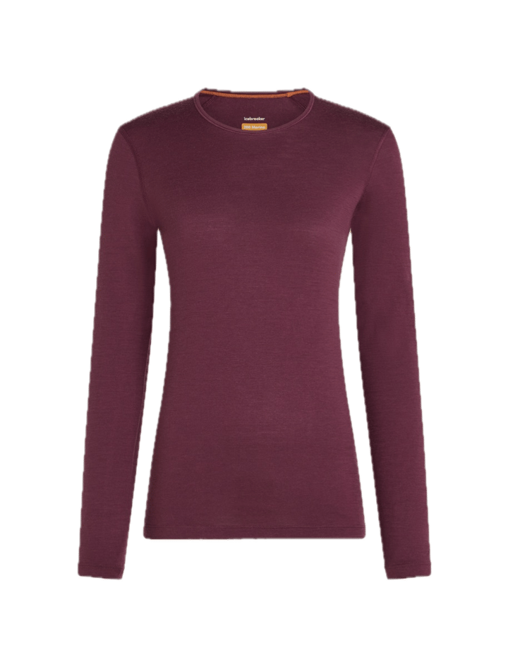 Icebreaker Women's 200 Oasis Long Sleeve Crewe Dk Berry Icebreaker