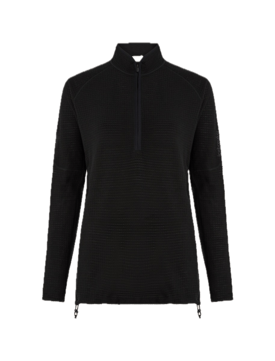 Icebreaker Women Mer 400 Realfleece Grid Ls Hz Black