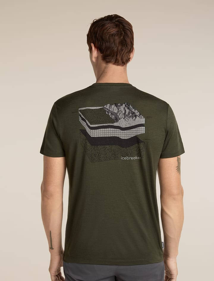 Icebreaker Men's Merino 150 Tech Lite Ss Tee Evolving Lay Dk Loden Icebreaker