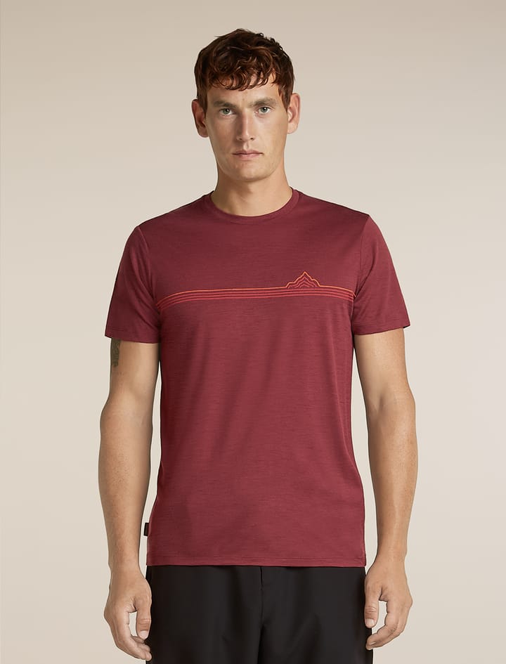Icebreaker Men's Merino 150 Tech Lite Tee Range Stripes Port Icebreaker