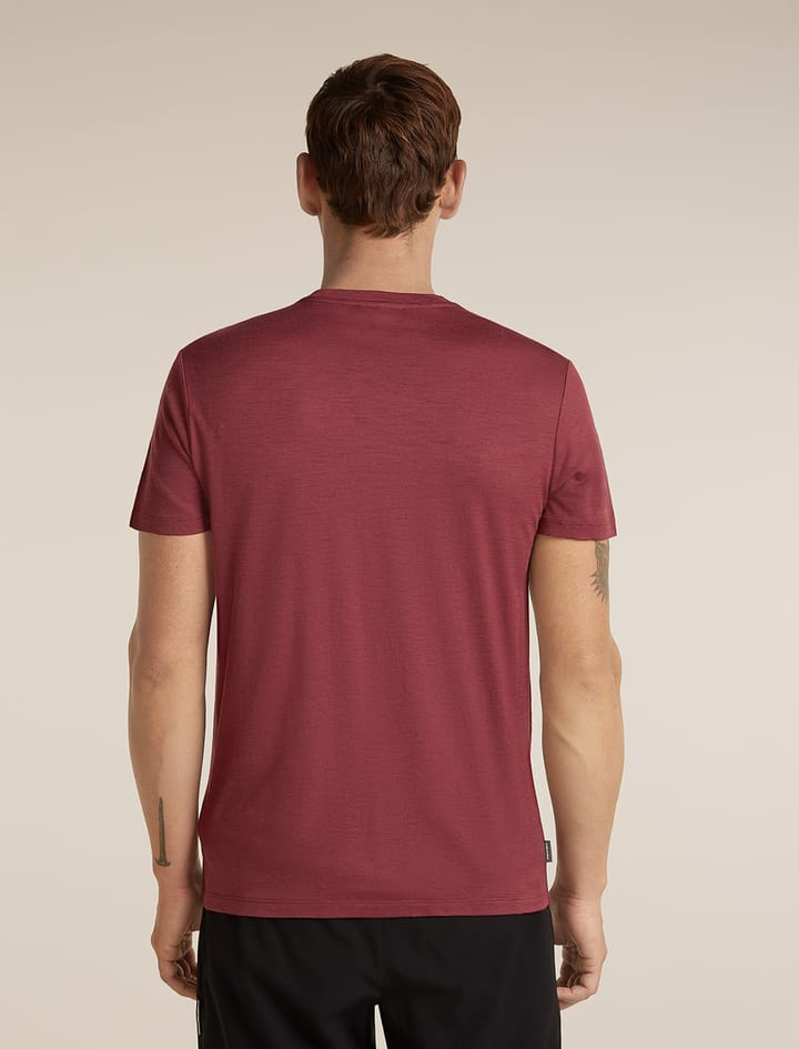 Icebreaker Men's Merino 150 Tech Lite Tee Range Stripes Port Icebreaker