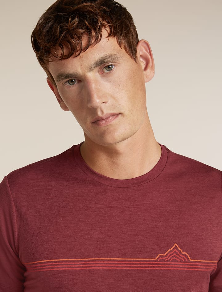 Icebreaker Men's Merino 150 Tech Lite Tee Range Stripes Port Icebreaker