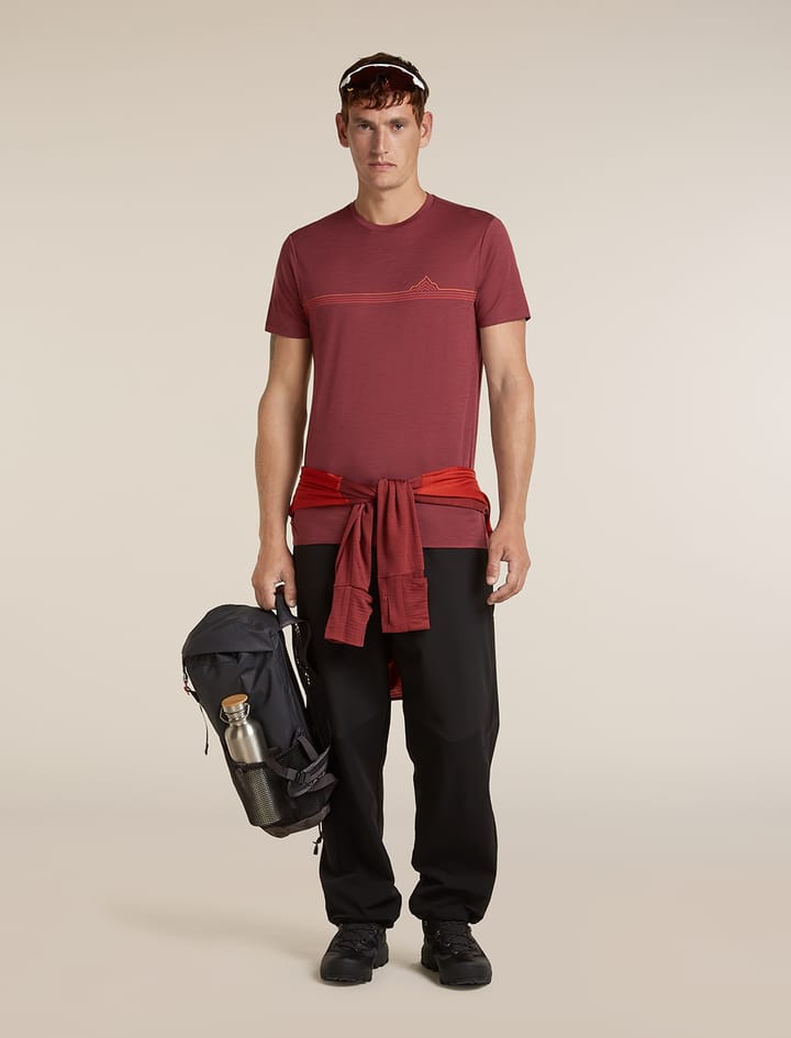 Icebreaker Men's Merino 150 Tech Lite Tee Range Stripes Port Icebreaker