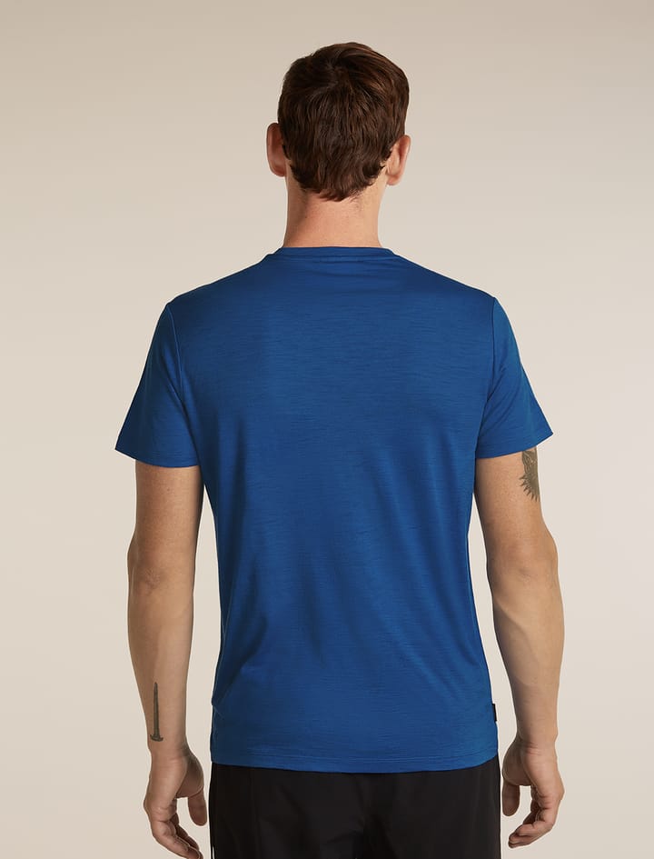 Icebreaker Men's Merino 150 Tech Lite Tee Range Stripes Lazurite Icebreaker