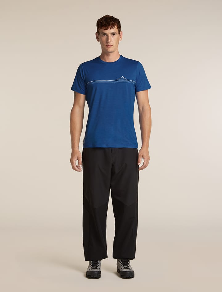 Icebreaker Men's Merino 150 Tech Lite Tee Range Stripes Lazurite Icebreaker