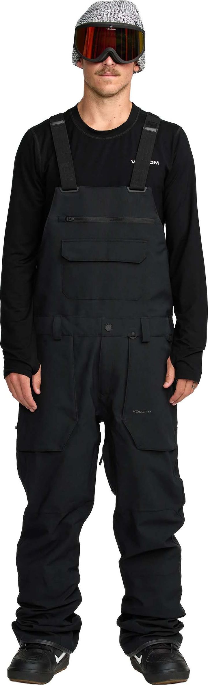 Volcom Men's Roan Bib Overall Black Volcom