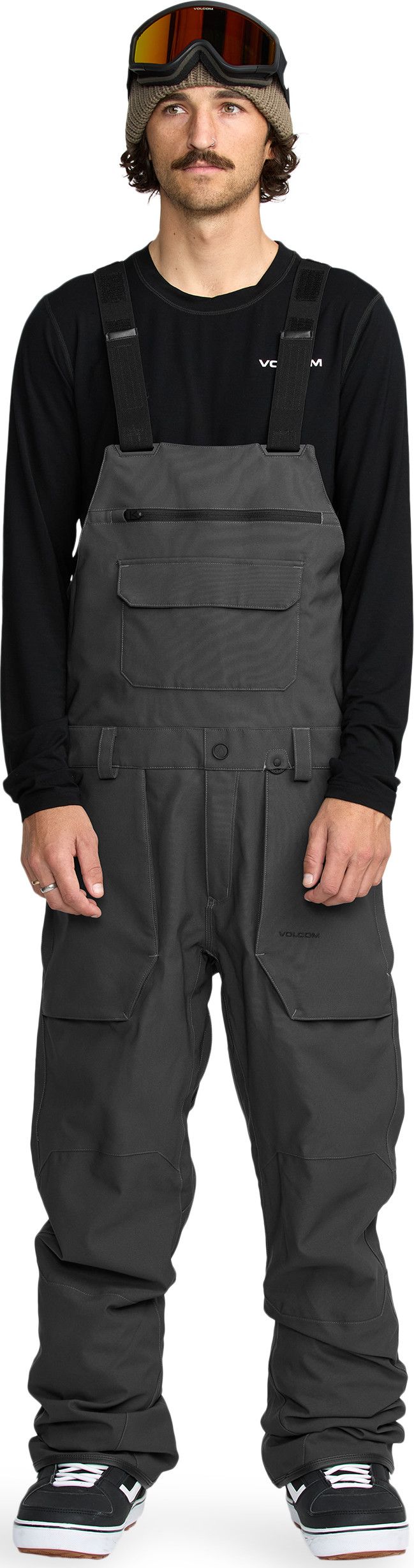 Volcom Men's Roan Bib Overall Dark Grey Volcom