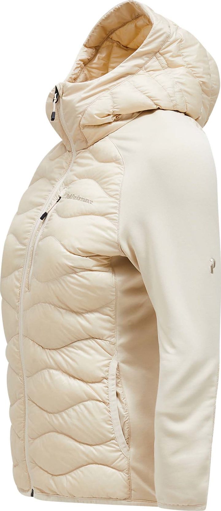Peak Performance Women's Helium Down Hybrid Hood Sand Fog Peak Performance