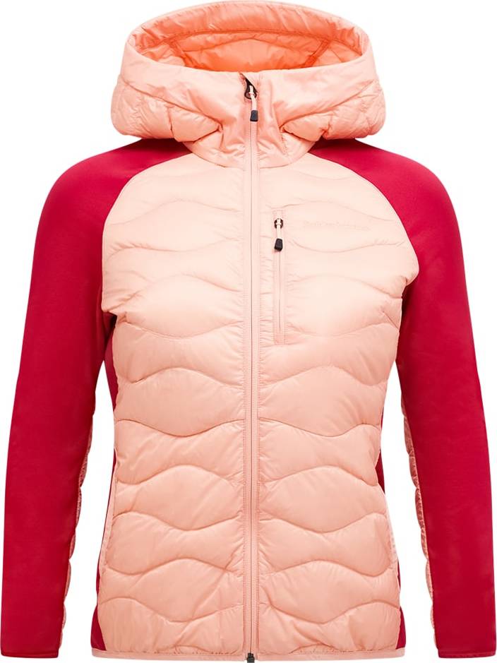 Peak Performance W Helium Down Hybrid Hood Peach Fuzz/tech Burgundy/ Peak Performance