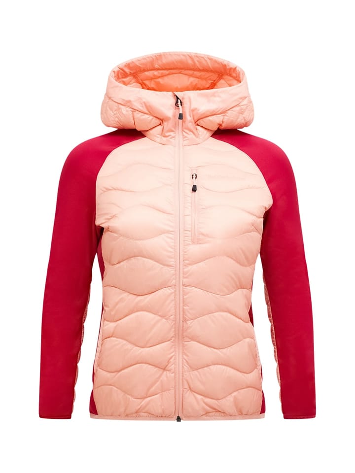 Peak Performance W Helium Down Hybrid Hood Peach Fuzz/tech Burgundy/ Peak Performance