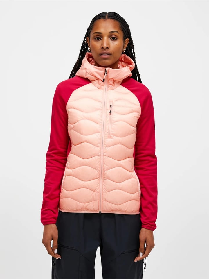 Peak Performance W Helium Down Hybrid Hood Peach Fuzz/tech Burgundy/ Peak Performance