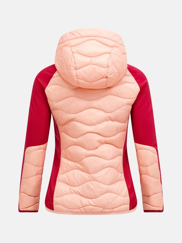 Peak Performance W Helium Down Hybrid Hood Peach Fuzz/tech Burgundy/ Peak Performance