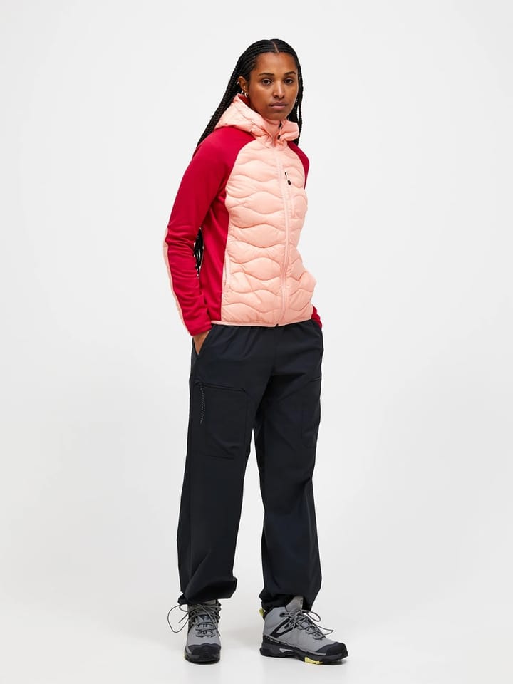 Peak Performance W Helium Down Hybrid Hood Peach Fuzz/tech Burgundy/ Peak Performance