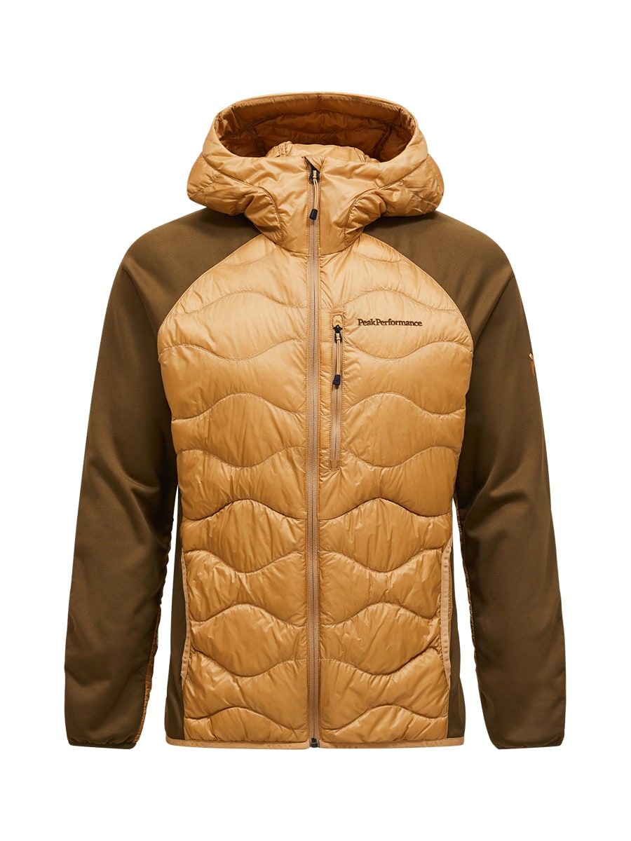 Peak Performance M Helium Down Hybrid Hood Sierra Sand/meadow Moss/