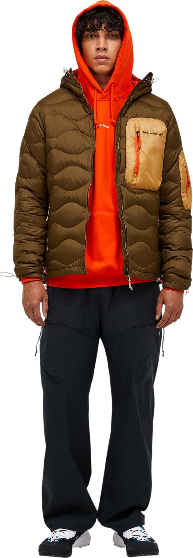 Peak Performance M Helium Utility Down Hood Meadow Moss/sierra Sand/ Peak Performance