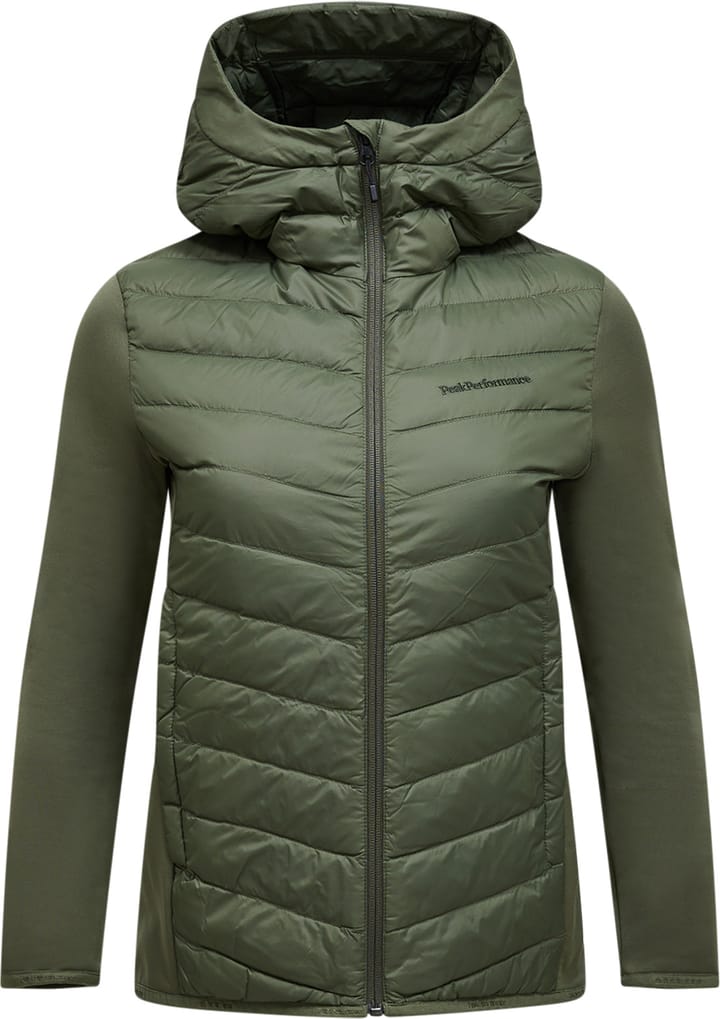 Peak Performance Women's Frost Down Hybrid Hood Pine Needle Peak Performance