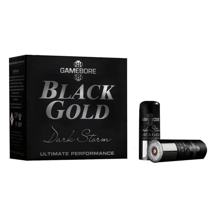 Gamebore Gamebore Black Gold Dark Storm 12/70 32g Fibre Qs, #4, 25-Pack Gamebore Gamebore Gamebore Black Gold Dark Storm 12/70 32g Fibre Qs, #4, 25-Pack Gamebore