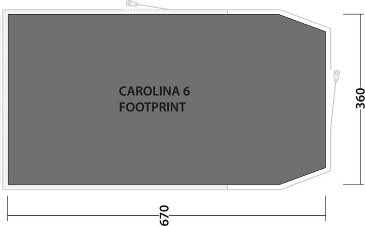 Outwell Footprint Carolina 6 Black & Grey Outwell