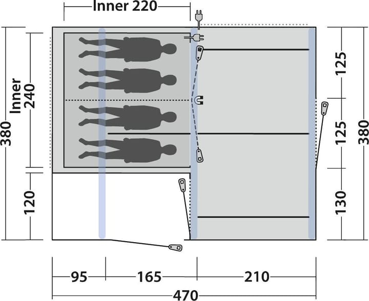 Outwell Michigan 4 Air Blue Outwell