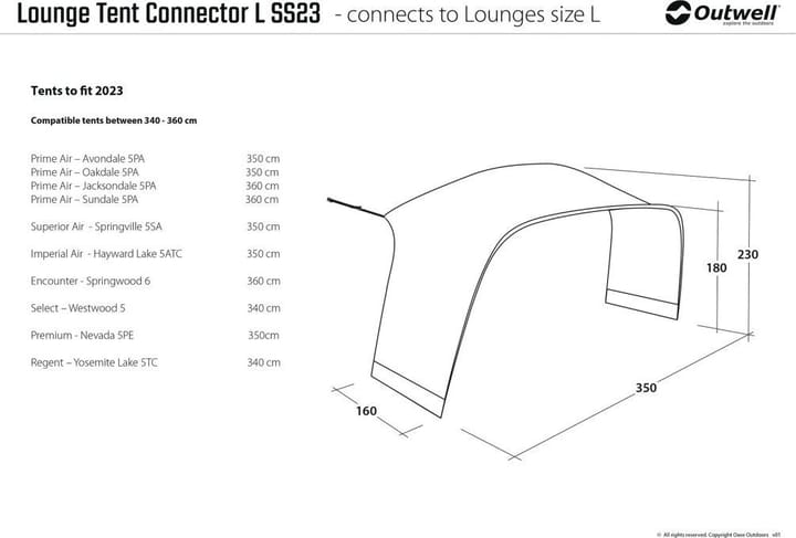 Outwell Lounge L Tent Connector Grey Outwell Outwell Lounge L Tent Connector Grey Outwell