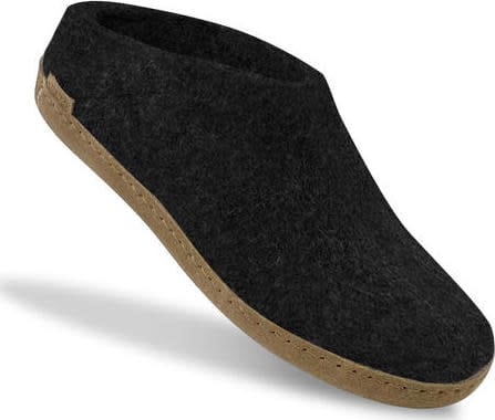 Glerups Unisex Slip-on With Leather Sole Charcoal Glerups