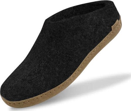 Glerups Unisex Slip-on With Leather Sole Charcoal
