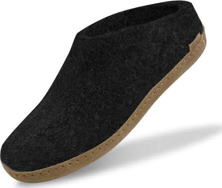 Glerups Unisex Slip-on With Leather Sole Charcoal Glerups