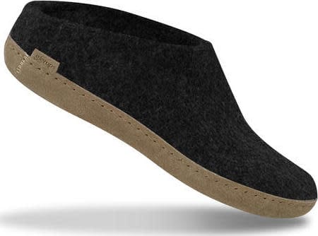 Glerups Unisex Slip-on With Leather Sole Charcoal Glerups