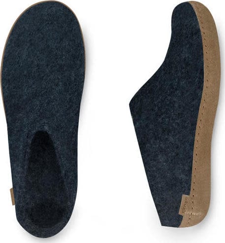 Glerups Unisex Slip-on With Leather Sole Denim Glerups